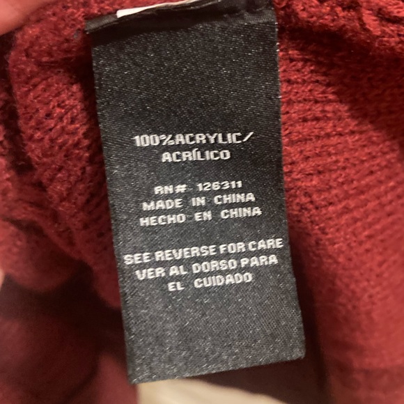 Ronni Nicole Midi Cable Knit Sweater Dress Maroon/Red Medium - Picture 5 of 6